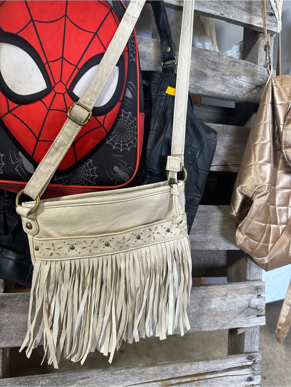 Fringe Crossbody Shoulder Bag - Cream